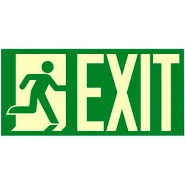 American Permalight Photoluminescent "Man To Right Exit" NYC-Mea-Listed Aluminum Sign 86-60287F